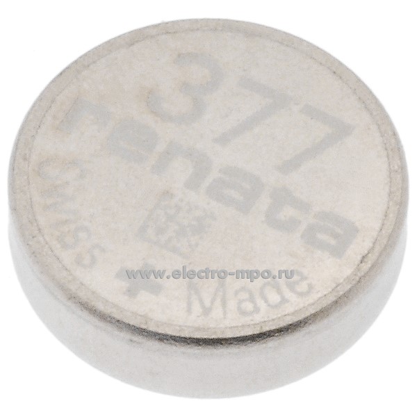 С6635. Элемент питания 377 (SR626SW) 1,55В 28мА/ч дисковый серебряно-цинковый (Renata)
