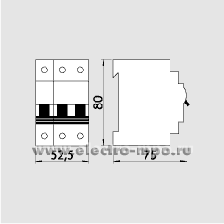 41652.А1652 Автоматический выключатель ВА6629-34 31,5А/3п/ 4,5кА на Din-рейку (Тираспольский ЭЗ Молдова)