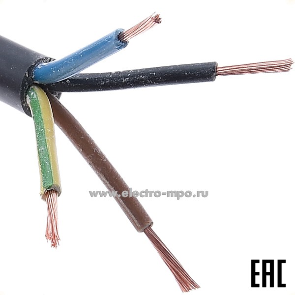 П3558. Провод ПВСнг(А)-LS 4х1,0 кв.мм черный ГОСТ малодым. (Брэкс Брянск)