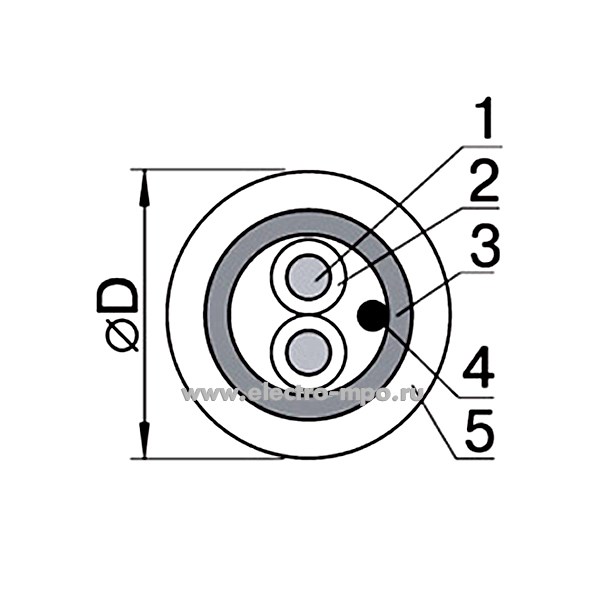 П6443. Кабель КПСЭнг(А)-FRHF 1x2x1,0 кв.мм оранж. ГОСТ (СПКБ Техно Подольск)