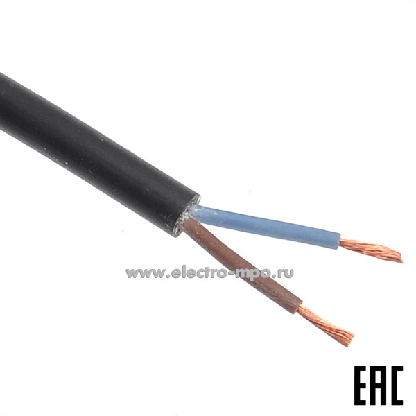 П3037. Кабель КГтп-ХЛ 2х1,5 кв.мм ГОСТ термоэластопласт Dн=9,0мм, Р=0,1кг/м (Брэкс Брянск)
