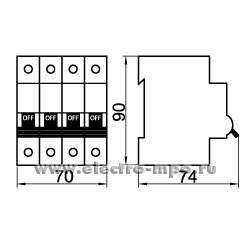 А2736. Автоматический выключатель SH204L С63А/4п/ 4,5кА на Din-рейку 2CDS244001R0634 C63 (ABB)