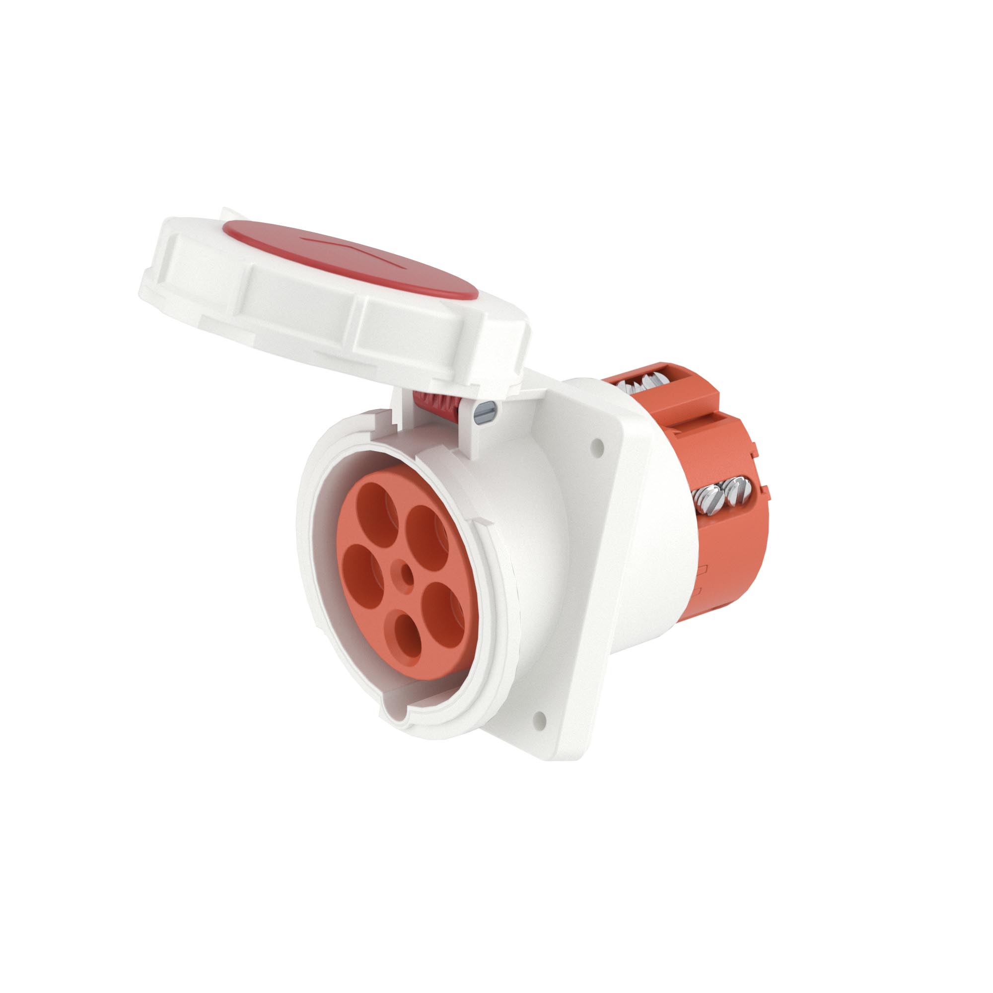 Р57. Розетка DIS41512567 панельная с наклоном PAS IP67 125A 3P+E+N 400В (ДКС)