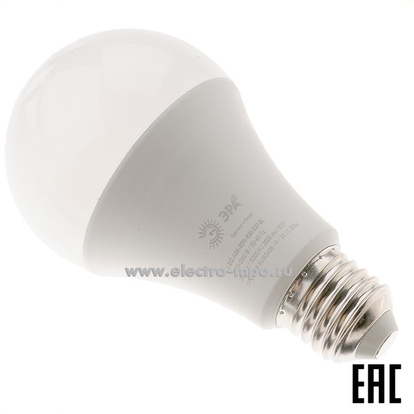 Л1595. Лампа 30Вт Б0067143 GREEN LINE LED A65-30W-830-E27 3000Лм 3000К светодиодная "груша" т/б свет (ЭРА)