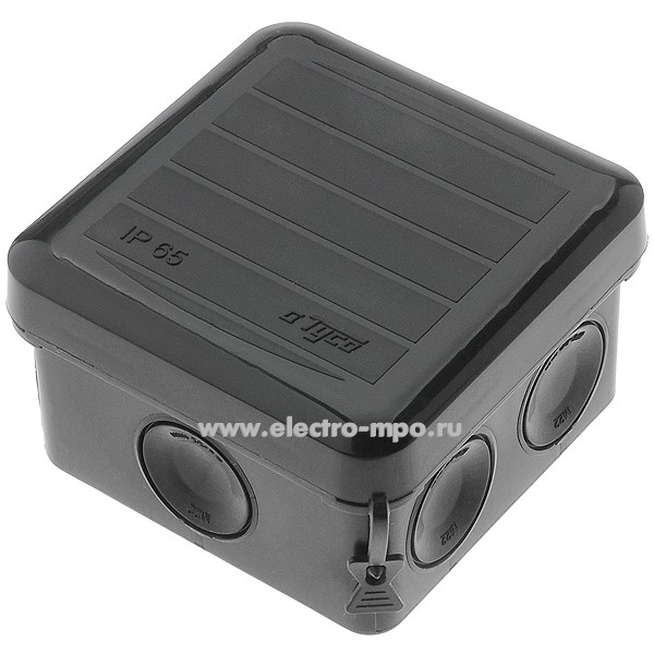 К1638. Коробка Тусо 67230Ч распаечная пластиковая с мембранами 70х70х40мм IP65 черная (Рувинил Москва