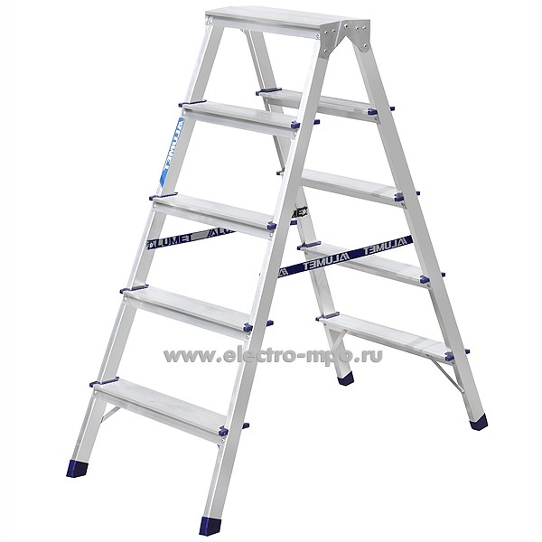 В6273. Стремянка АD7205 профессионал. алюминиевая 5 ступ. двухсторонняя (Алюмет Россия)
