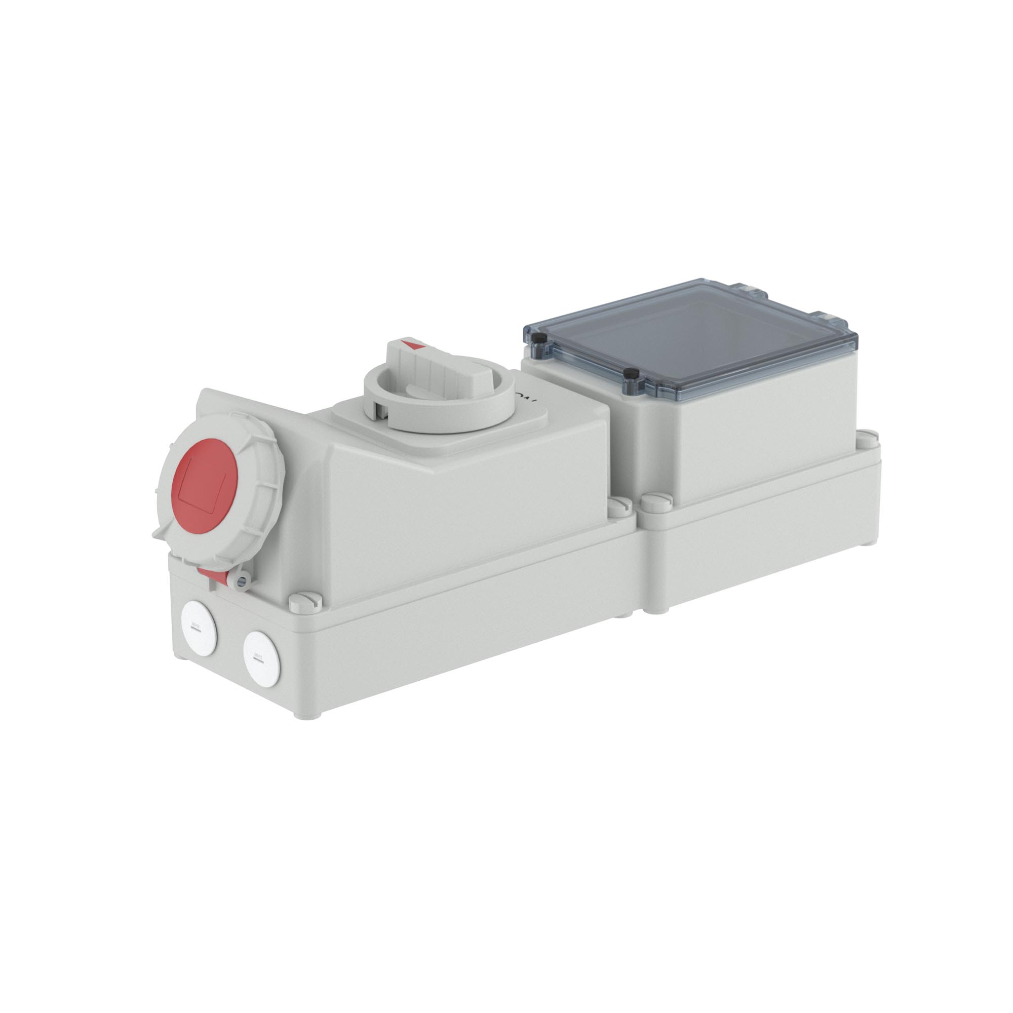 Р57. Розетка DIS5681687 настенная 3Р+N+Е с механической блокир и DIN-рейкой на 6 модулей WSD IP67  (ДКС)