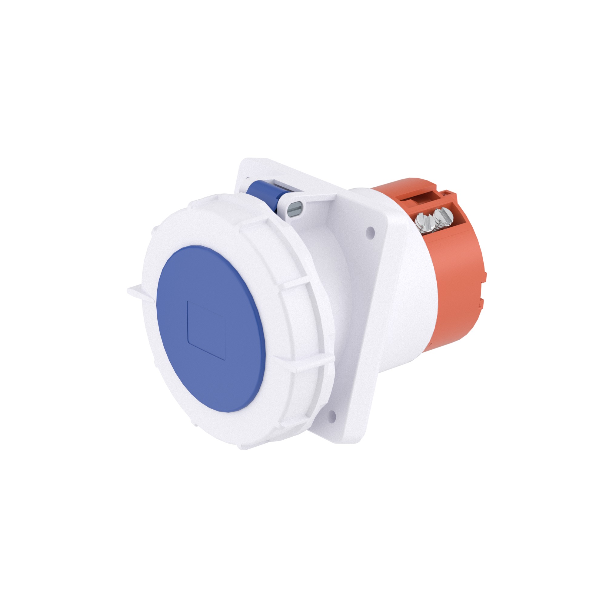 Р57. Розетка DIS4156363 панельная с наклоном PAS IP67 63A 2P+E 230В (ДКС)