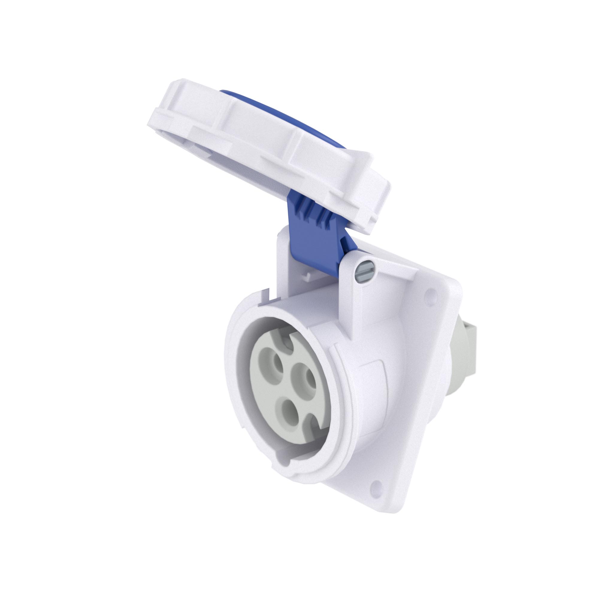 Р57. Розетка DIS4181663 панельная с наклоном PAS IP67 16А 2P+E 230В (ДКС)