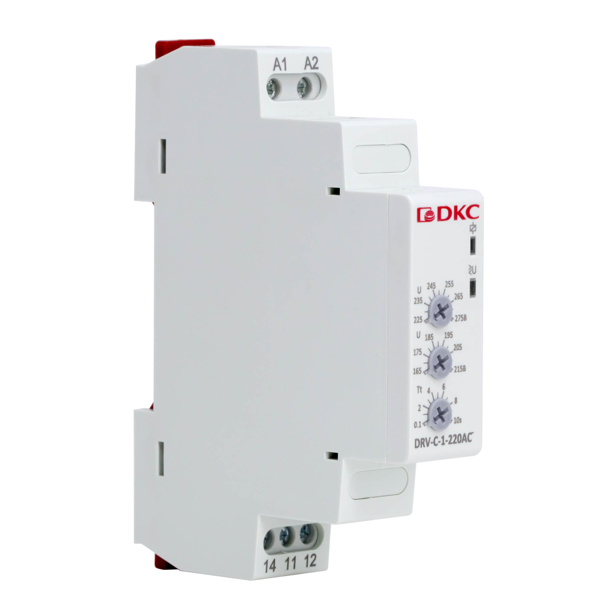 А76. Реле DRV-C-1-220AC контроля напряжения однофазное,  тип DRV, конфигурация контакта 1CO, 220В  (ДКС)
