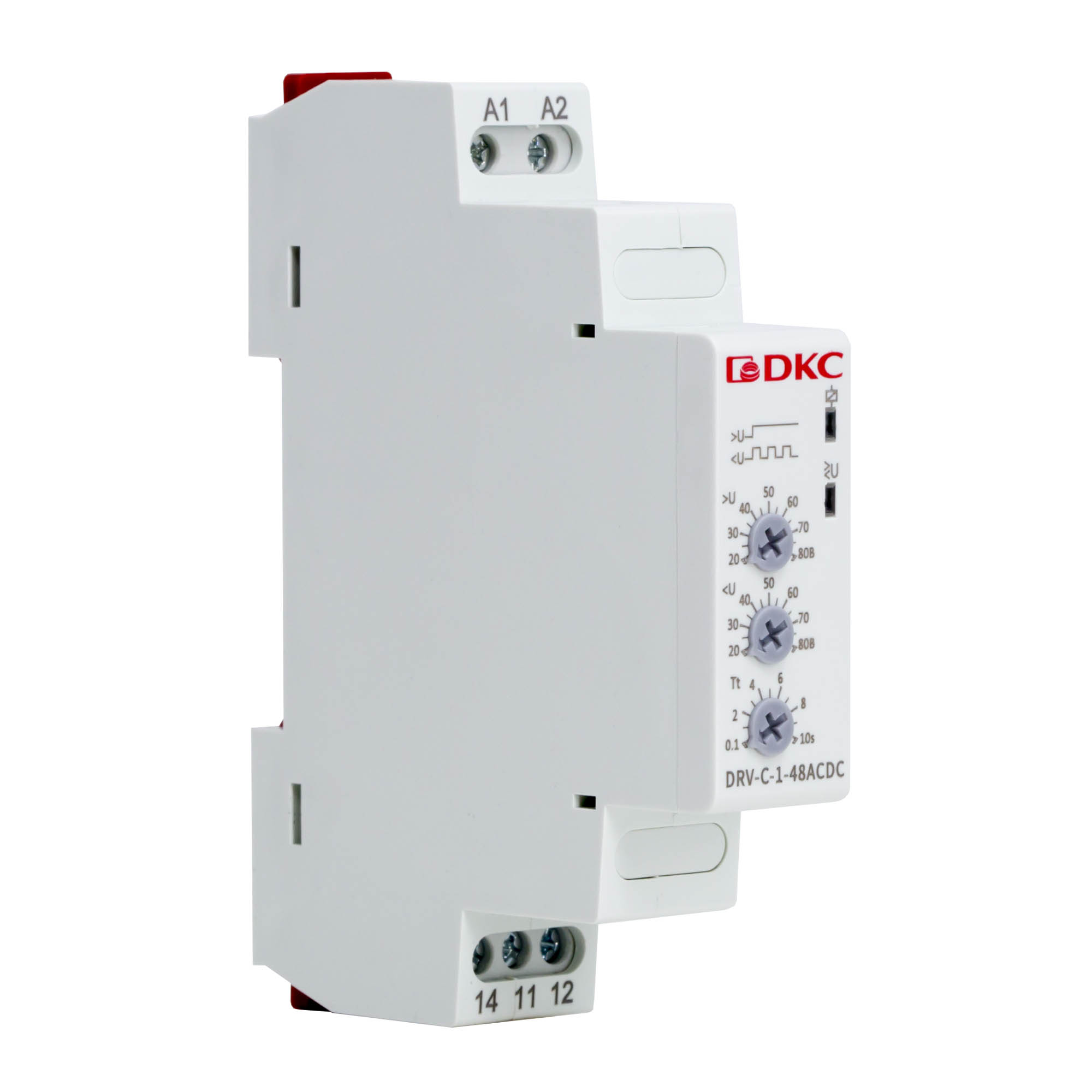 А76. Реле DRV-C-1-48ACDC контроля напряжения однофазное,  тип DRV, конфигурация контакта 1CO,  (ДКС)