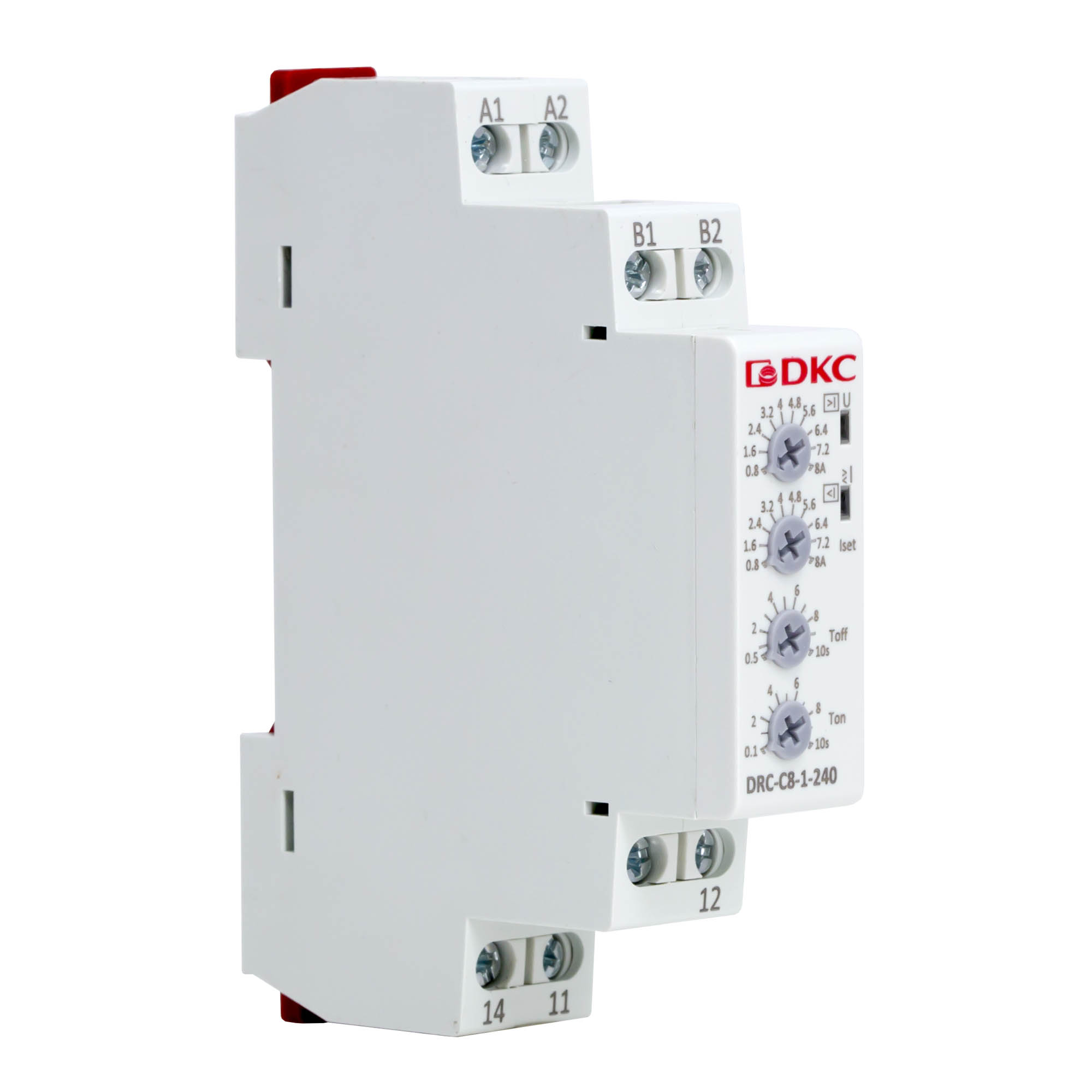 А76. Реле DRC-C8-1-240 контроля тока, тип DRC, 0.8-8А, конфигурация контакта 1CO, 24-240 AC/DC (ДКС)