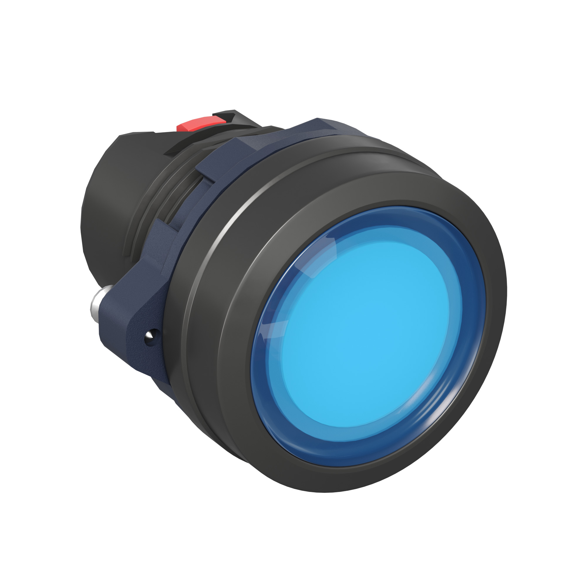 А56. Головка M22P-FLLBP кнопки плоская прозрачная с фиксацией, синяя (ДКС)