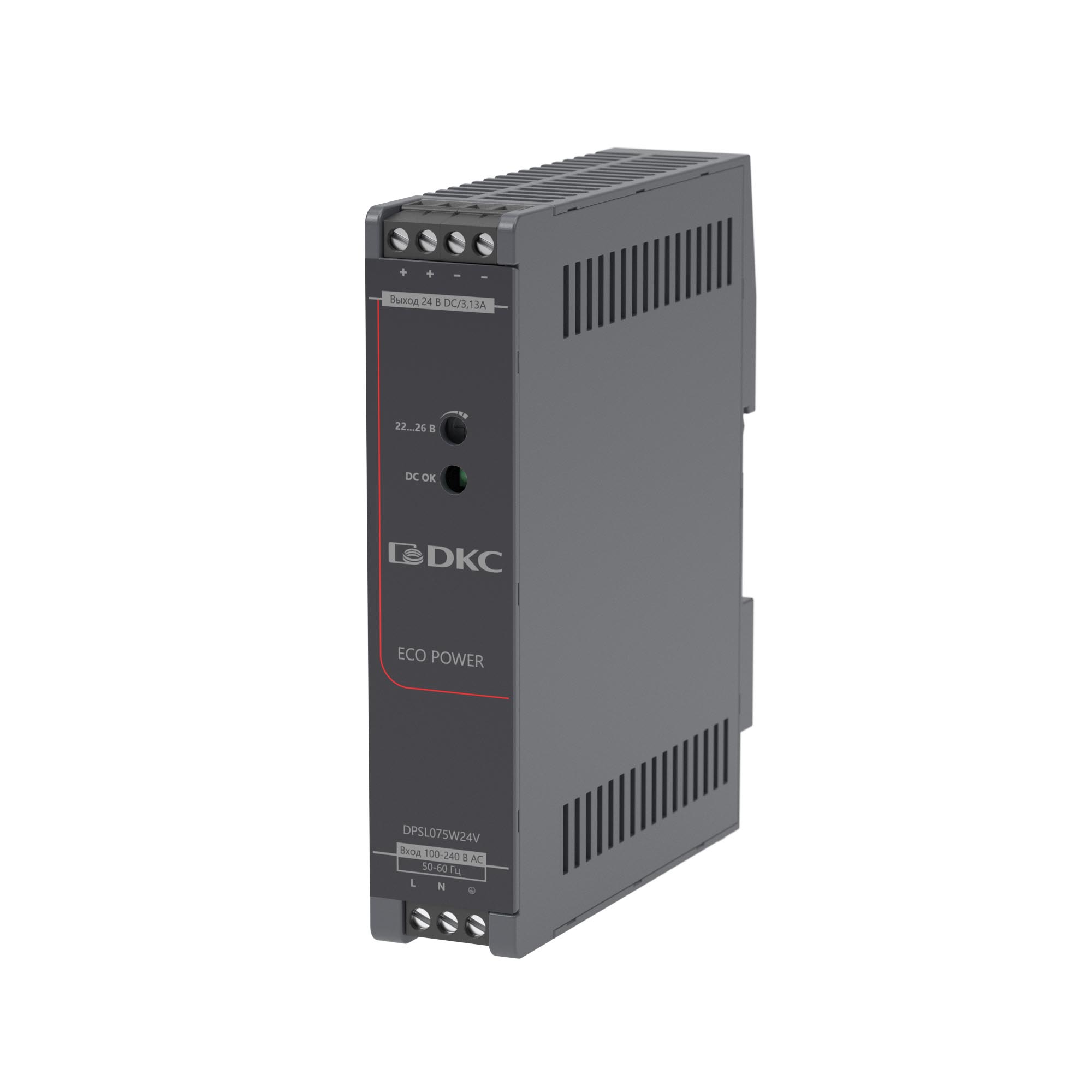 А99. Источник DPSL075W24V питания "ECO POWER", однофазный, 75Вт, 24В (ДКС)
