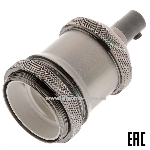 Р0960. Патрон 61517 NLH-V01-005-E27 декоративный подвесной, металл, черный хром (Navigator)