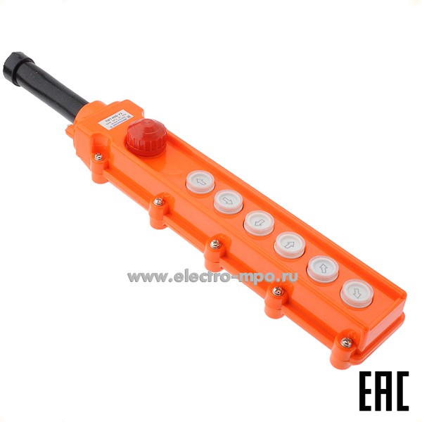 А5027. Пост тельферный ПКТ-60Б 6 направлений с аварйной кнопкой 5А IP54 (Электротехник Москва)