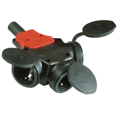 Р57. Розетка DISS310163 тройник с крышкой (ДКС)