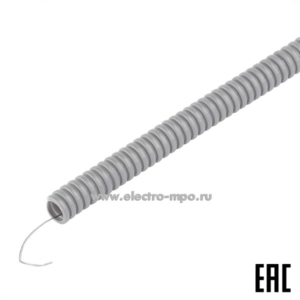 Т01. Труба Б0057956 GOFR-32-50-PVC-T гофрированная 32мм ПВХ тяжёлая с зондом серая IP55 (ЭРА Россия)