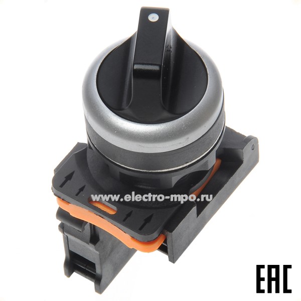 А5136. Выключатель поворотный PB0-AD41 черный 2 положения 1з c возвратом IP65 (Plastim)