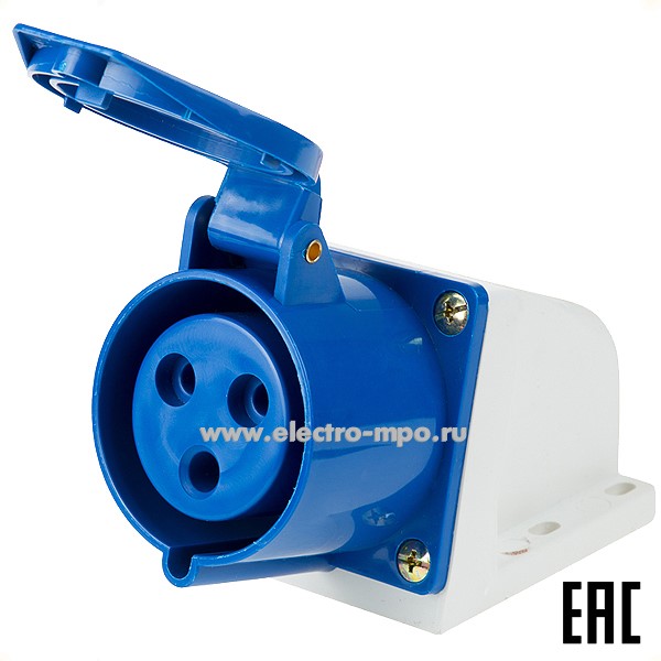 Р66. Розетка 11-8912 123 стационарная 2Р+РЕ 32А 220В IP44 (Rexant)