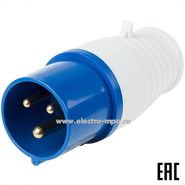 Р66. Вилка 11-8900 013 переносная 2Р+РЕ 16А 220В IP44 (Rexant)