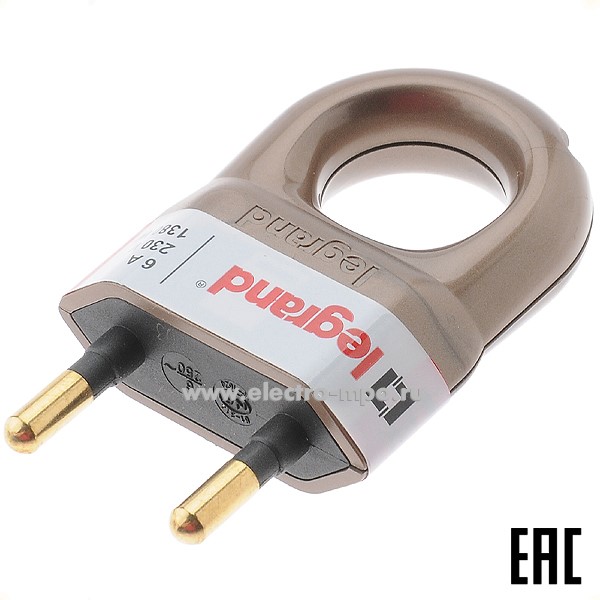 Р4281. Вилка 050164 плоская с кольцом бронза (Legrand)