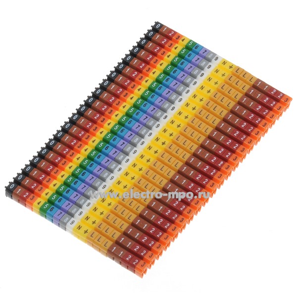 Б7606. Набор маркеров KCG1 9991-1 для каб 0,75-1,5 мм2 симв (0-9.N.PE.L.L.L.1.1.2.2.3) 400шт (ONKA, Россия