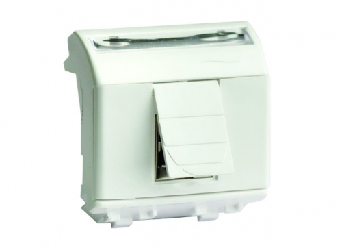 Р23. Ком.роз. 76679B RJ45 кат.6A, 8P8C, Brava, белая, 2мод (ДКС)