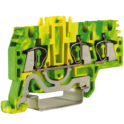 К23. HTE.2/1+2(Ex), ZHT510 зажим для заземления, 1 ввод/2 вывода, 2,5 кв.мм желто-зеленый (замена  (ДКС)