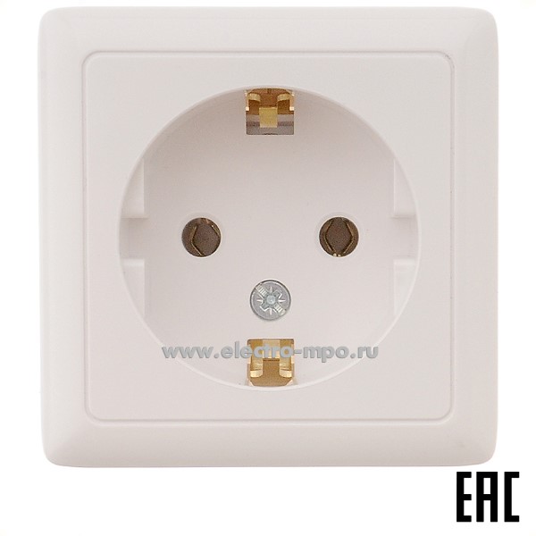 Р01. Розетка ХИТ RA16-133I-B "евро" о/п с изолирующей пластиной белая (Systeme Electric)