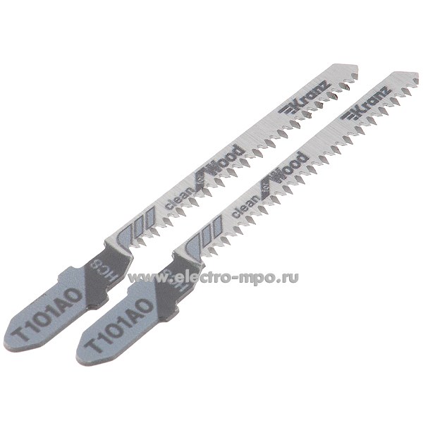 И6522. Пилка KR-92-0302 к электролобзику 75мм 20з/д 2-20мм фигурный рез T101AO 2шт./уп. дерево (Kranz)