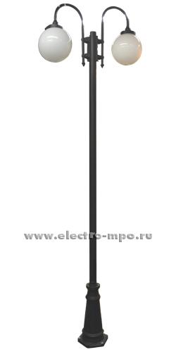 29259.С9259 Светильник PLAZA.3510 black 2х60Вт Е27 парковый Н=2750мм, черный IP43