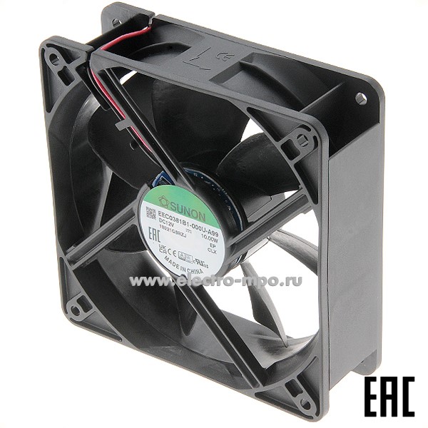 Б4236. Вентилятор EEC0381B1-A99 120x120x38мм 12В 234,4м3/ч DC (Sunon)