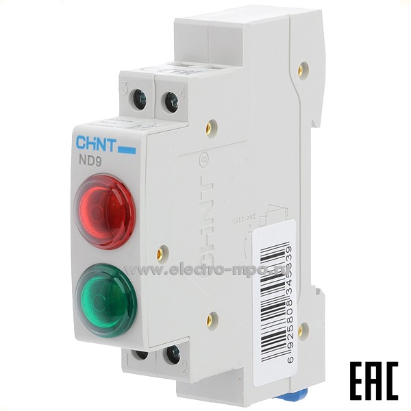 А5261. Модульный индикатор 594138 ND9-2/gr зеленый+красный AC/DC230В LED (CHINT)