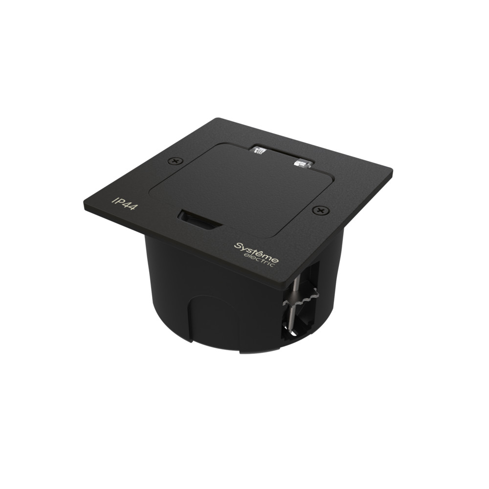 М90. Люк MultiDesk MDK20102MBA на 2 модуля в фальшпол, черный матовый IP44 (System Electric) М90. Люк MultiDesk MDK20102MBA на 2 модуля в фальшпол, черный матовый IP44 (System Electric)