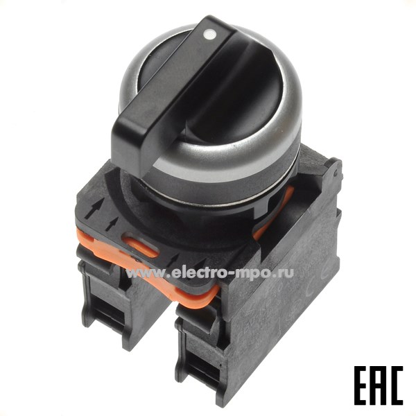 А5139. Выключатель поворотный PB0-AJ53 черный 3 положения 2з c возвратом, удлинен. рукоятка IP65 (Plastim)