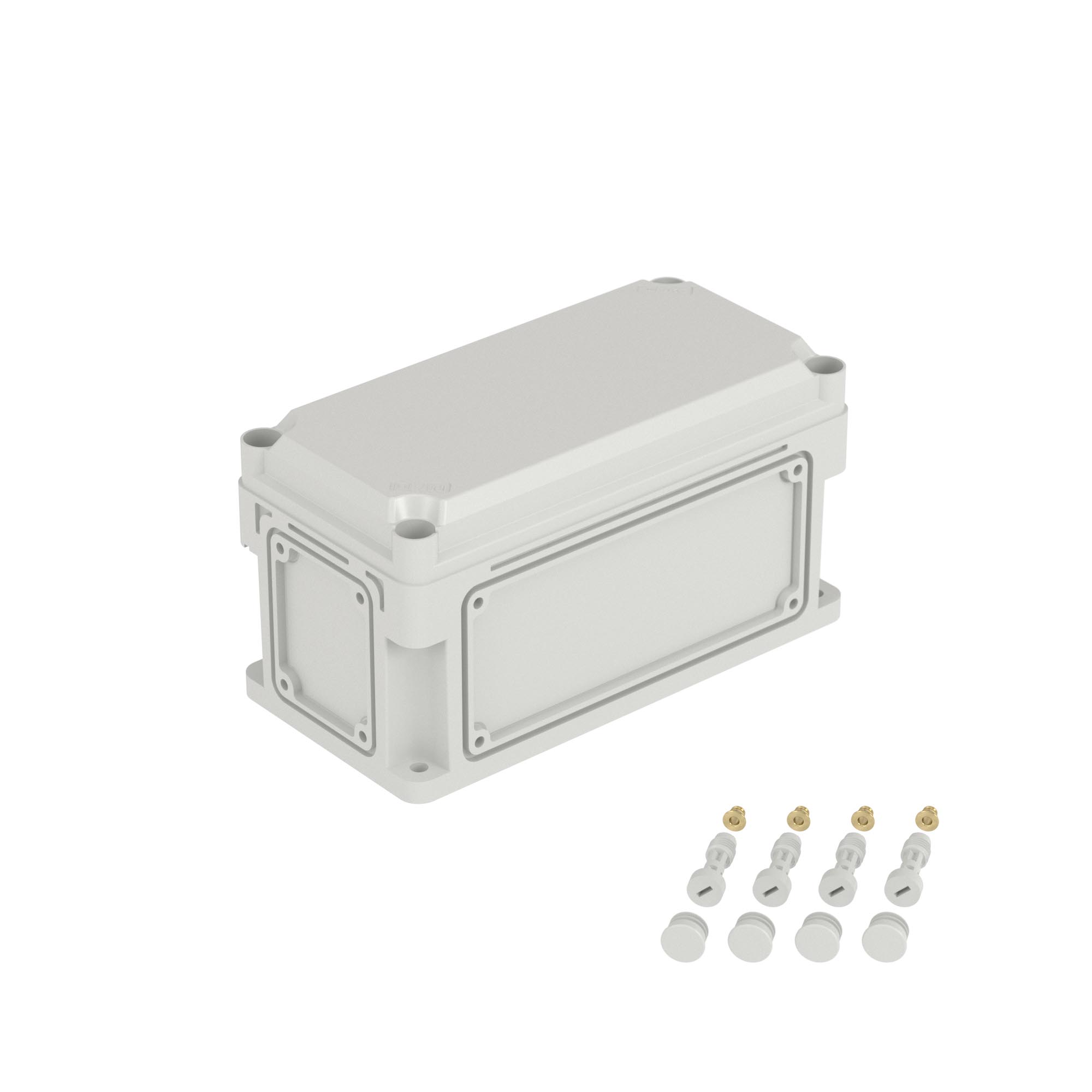 Е10. Корпус 531310 RAM box без МП 300х150х160 мм, с фланцами, непрозрачная крышка высотой 35  (ДКС)