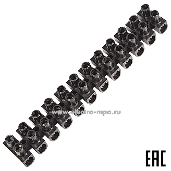 К45. Клеммная винтовая колодка 07-5004-2 KВ-4 1,5-4мм2 ток 3A полипропилен черный (Rexant)