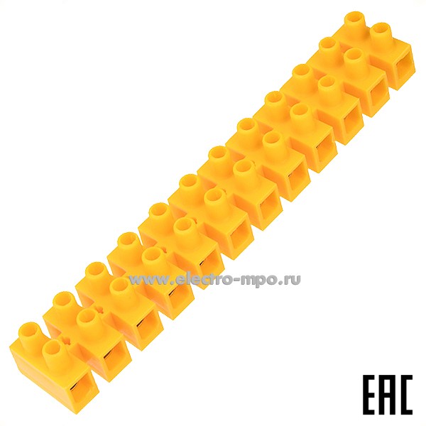 К45. Клеммная винтовая колодка 07-5025-3 KВ-25 10-25 ток 60A полипропилен желтый (Rexant)