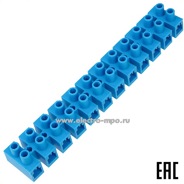 К45. Клеммная винтовая колодка 07-5040-4 KВ-40 25-40 ток 100A полипропилен синий (Rexant)