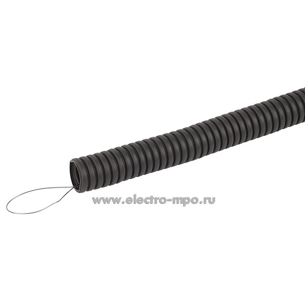Т02. Труба Б0068908 GOFR-25-75-FRHF гофр безгалоген трудногор 25мм лёгкая с зондом чёрная (ЭРА Россия)