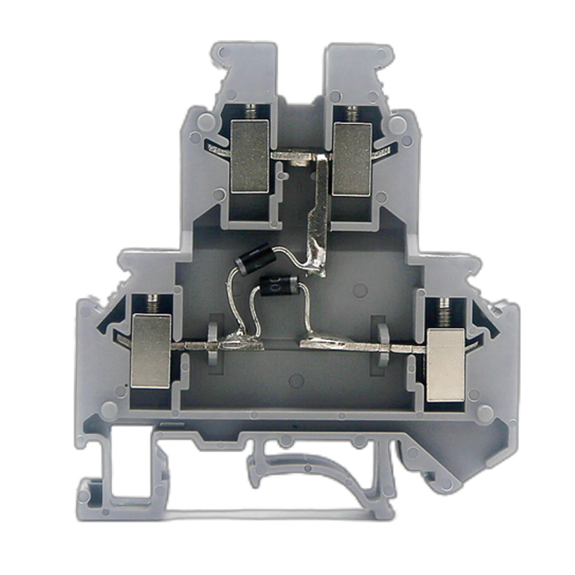 К22. Клемма GUR-D-D со встроенным диодом, двухуровневая, два диода: один междуверхним и  (ДКС)