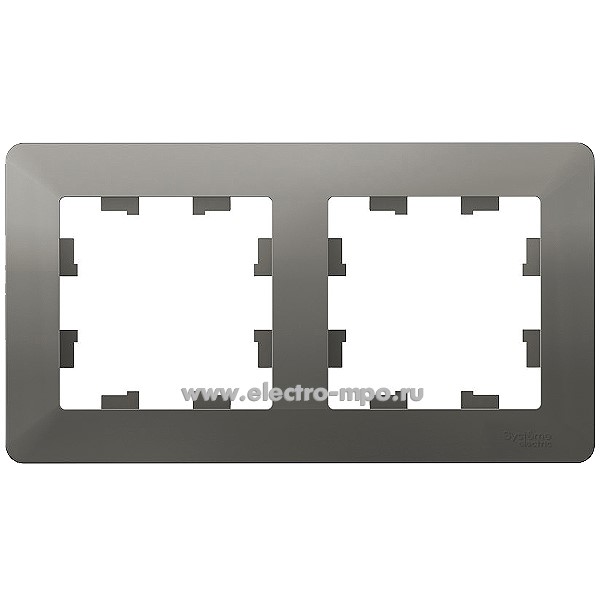 Ю32. Рамка-2 AtlasDesign Air ATN220902 универсальная сталь/дымчатый черный (Systemе Electric)