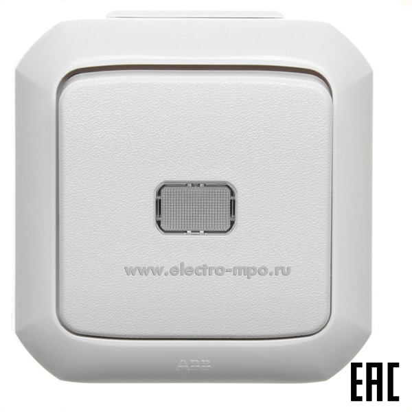 Ю1505. Переключатель Variant+ 2CHN582552C4500 3558N-C25511B 1кл. с линзой P54 о/п белый (АВВ)