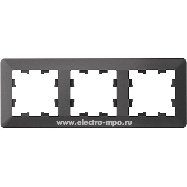 Ю32. Рамка-3 AtlasDesign Air ATN221403 универсальная базальт/дымчатый черный (Systemе Electric)