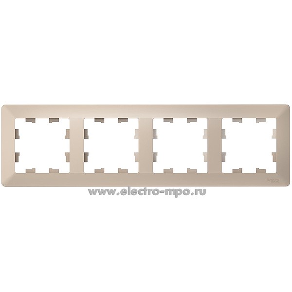 Ю32. Рамка-4 AtlasDesign Air ATN221204 универсальная песочный/дымчатый белый (Systemе Electric)