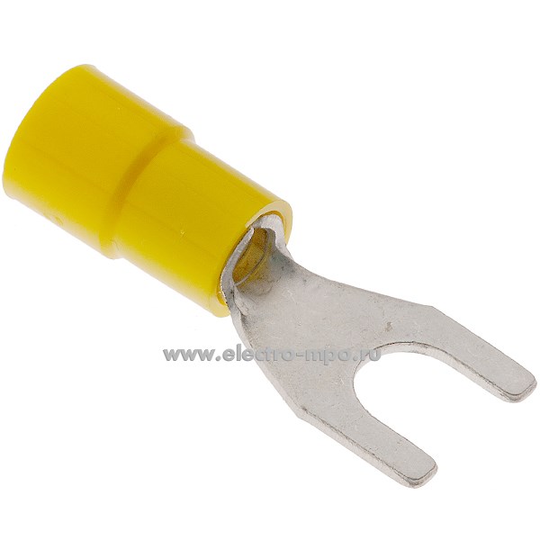 Г8589. Наконечник 00332 медный 6-6 вилочный 6мм2 изолированный желтый (ВМ Италия)