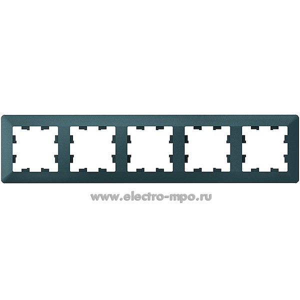 Ю32. Рамка-5 AtlasDesign Air ATN220805 универсальная изумруд/дымчатый черный (Systemе Electric)
