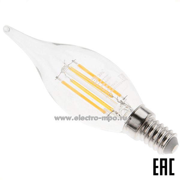 Л0036. Лампа 7Вт Б0027944 F-LED BXS35-7W-827-E14 910Лм 2700К светодиодная "свеча на ветру" т/б свет (ЭРА)