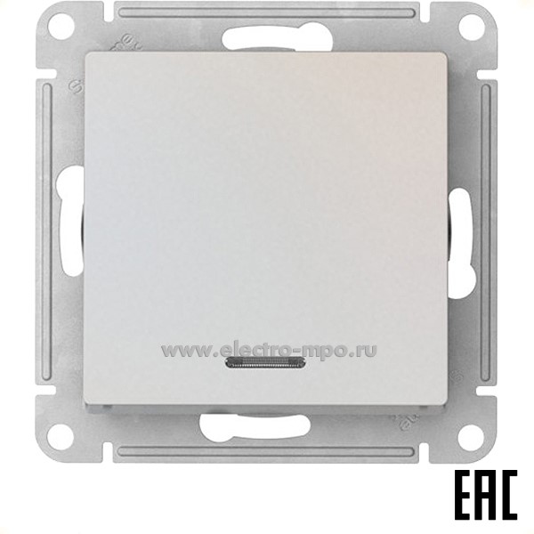 Ю52. Механизм AtlasDesign ATN000413S выключателя 1 кл. с подсветкой безвинт. зажим. с/п жемчуг (SE)